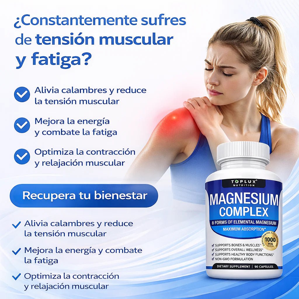 Magnesio Complex 7 Formas – Máxima Absorción para Sueño, Músculos y Calma - Shopio
