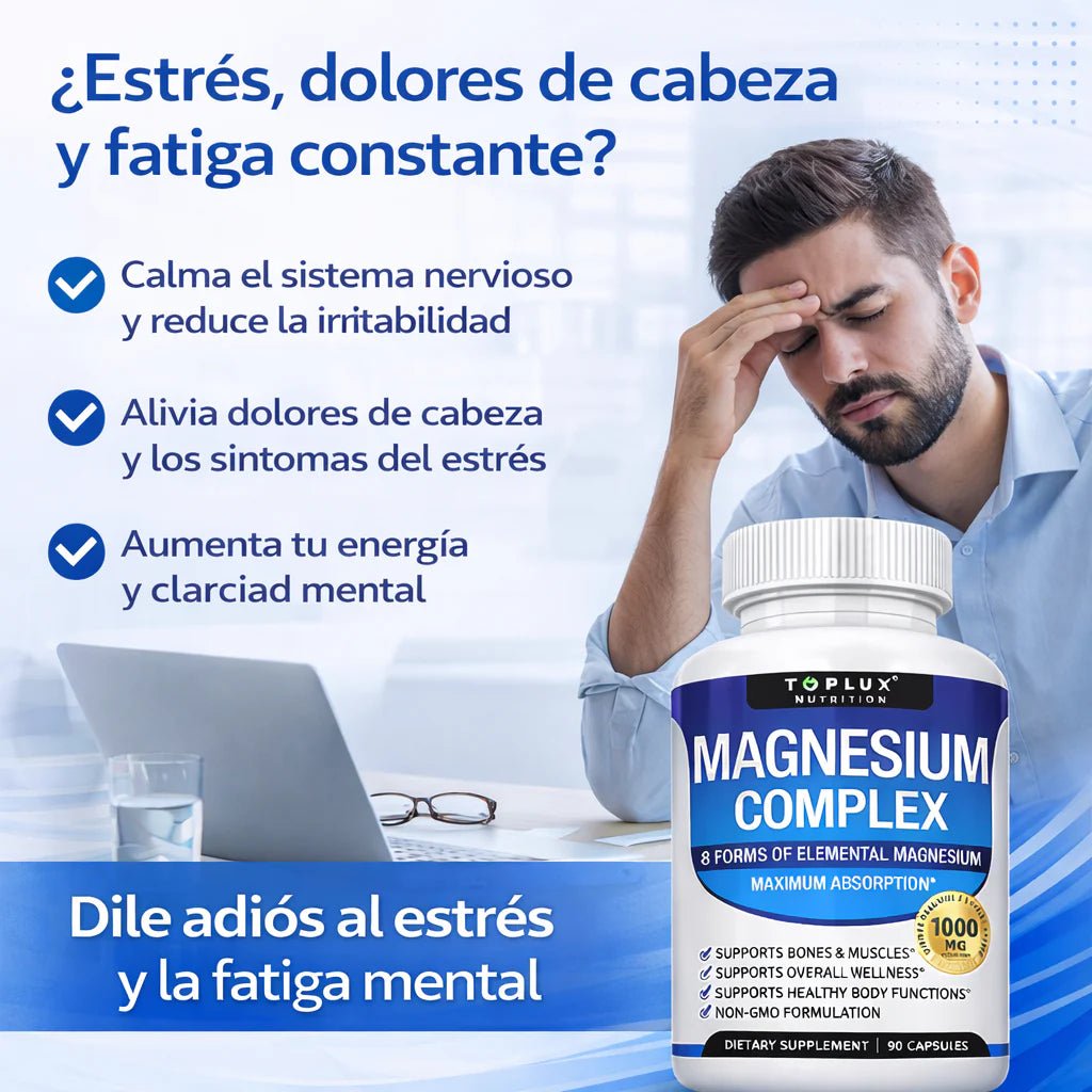 Magnesio Complex 7 Formas – Máxima Absorción para Sueño, Músculos y Calma - Shopio