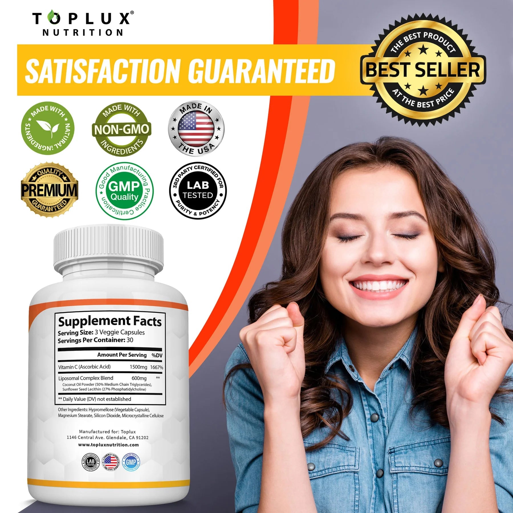 Vitamina C Liposomal 1000mg – Absorción Superior para Inmunidad y Piel Radiante - Shopio
